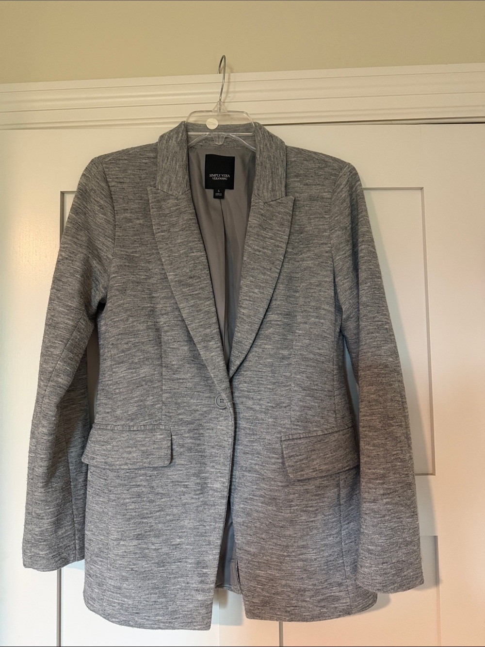 Simply Vera Heather Gray Knit Blazer